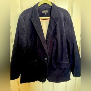 Talbots Indigo Velveteen Blazer. 24W